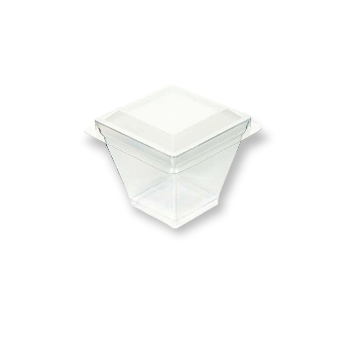 50ml Clear Dessert Cups with Lids - 24 Pack -Small