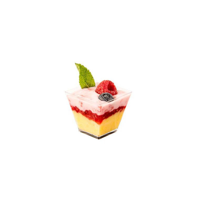 50ml Clear Dessert Cups with Lids - 24 Pack -Small