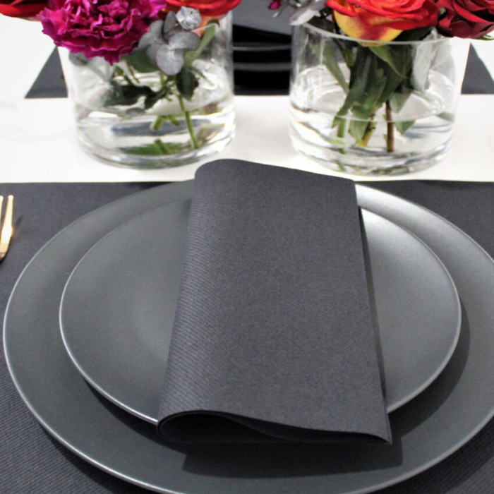 Serviettes - Black - 2 Ply - 50 Piece