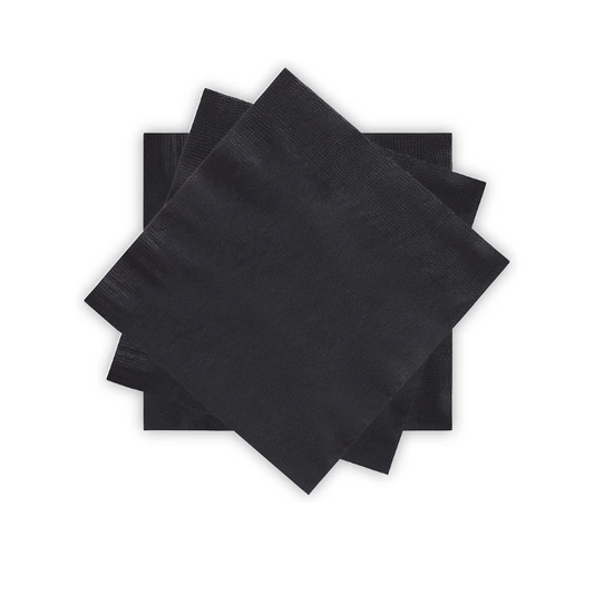 Serviettes - Black - 2 Ply - 50 Piece