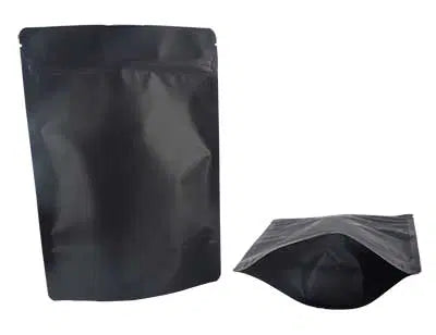 Stand Up Resealable Pouch Bags W 130 mm x 200mm - 100 Piece - Matte Black
