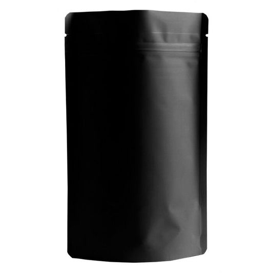 Stand Up Resealable Pouch Bags W 130 mm x 200mm - 100 Piece - Matte Black