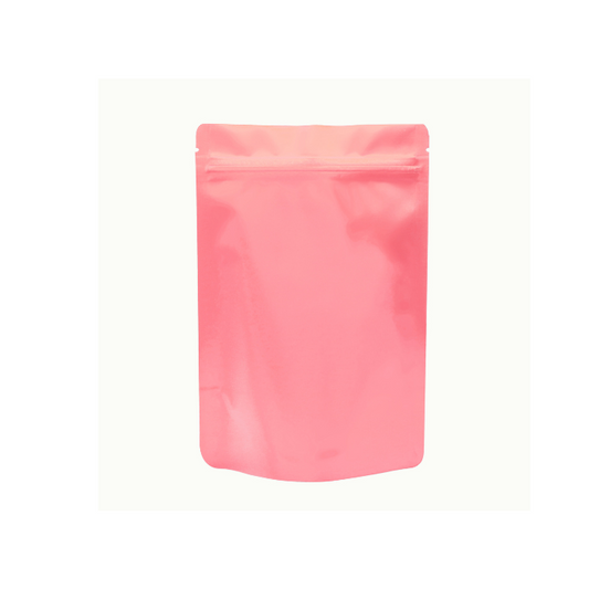 Stand Up Resealable Pouch Bags 130mm x 200mm - 100 Piece- Pink