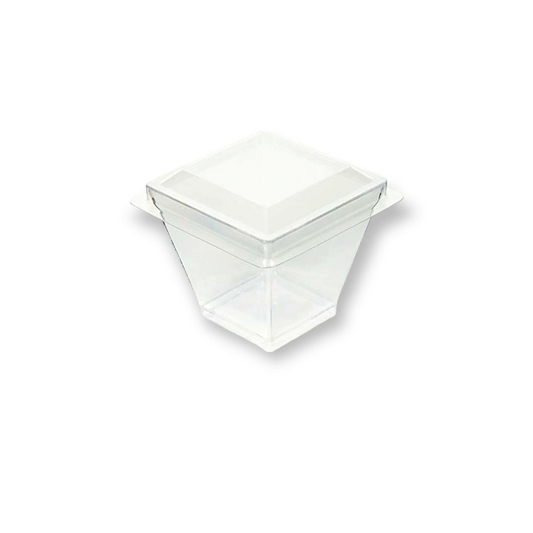 50ml Clear Dessert Cups with Lids - 24 Pack -Small