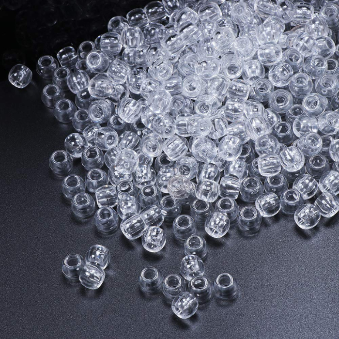 Fashion Hair Plastic Clear Beads