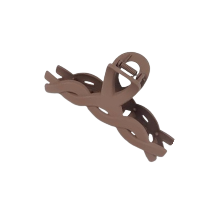 Hair Claw Curvy- Matte Dark Brown - 13cm