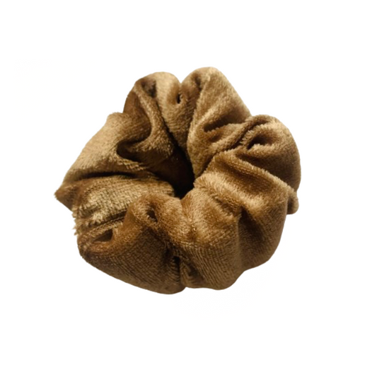 Scrunchie -  Padded Velvet - Brown  - 1 Piece