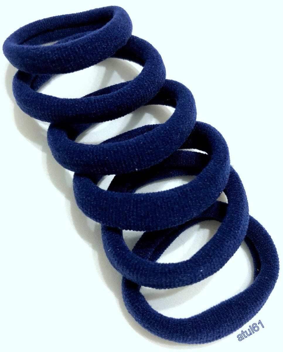 Soft Hair Elastics Navy Blue