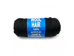 Brazilian Wool Hair-Acrylic Yarn Black